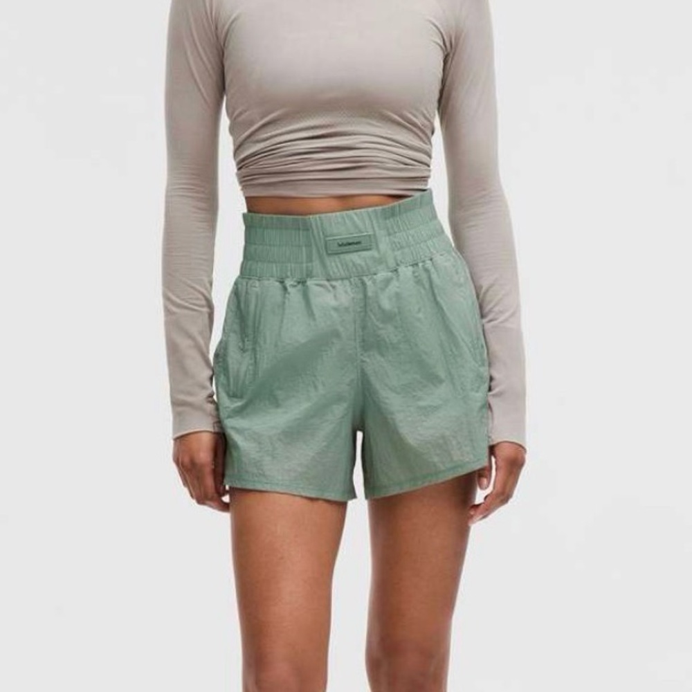 lululemon athletica High Waist Sage Green Shorts